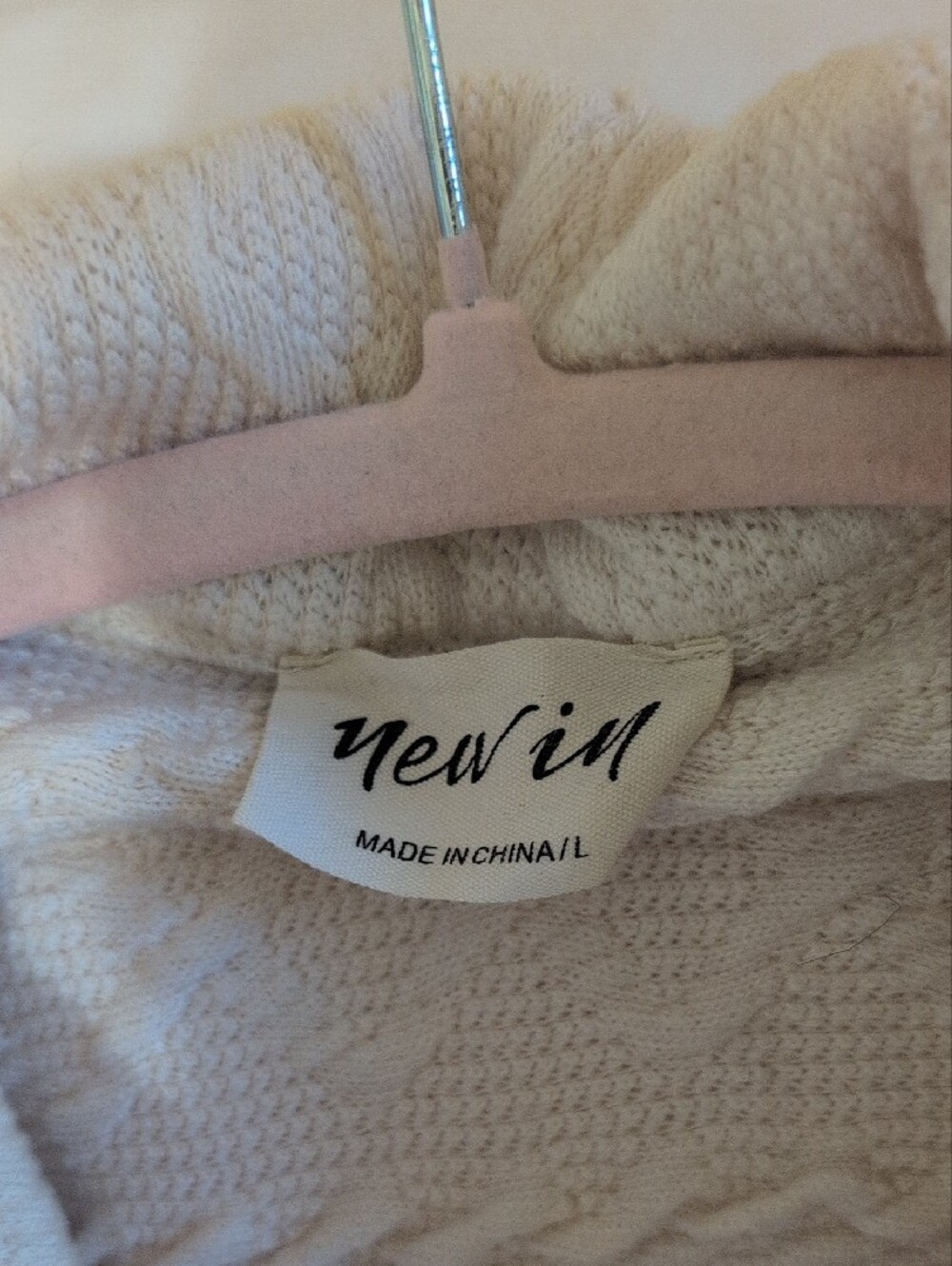 Cream Cable Knit Button-Front Jean Jacket - Picture 2 of 2